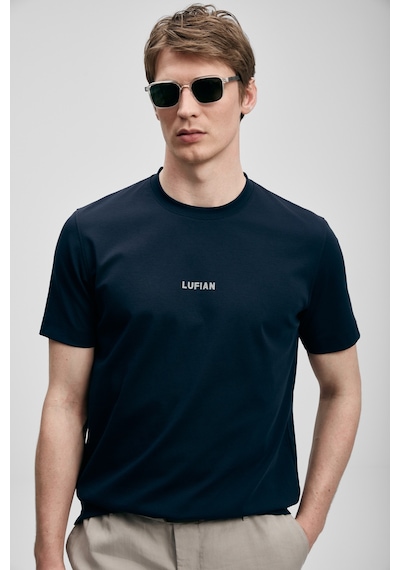 Lufian Marcus Modern Grafik T- Shirt Lacivert Lacivert 111020322100200 Lacivert