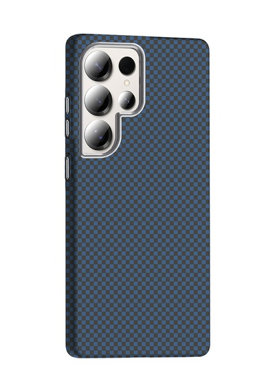 Zore Samsung Galaxy Uyumlu S25 Ultra Kılıf M-safe Şarj Özellikli Karbon Fiber Görünümlü Omsy Gros Kapak - Lacivert