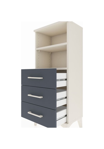 Arges Komodin 2 Raflı 3 Çekmeceli 44x30x106 Aytaşı-antrasit Aytaşı