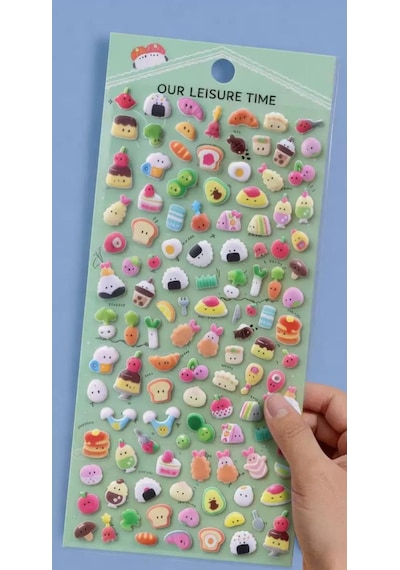 Sevimli Suşi Ve Mini Yiyecekler 3d Puffy Çıkartma Bullet Journal Defter Ve Telefon Süsleme Etiketi Çok Renkli