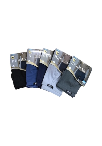 Berrak Erkek Karışık Renk 4'lü Paket Ince Lastikli Model Boxer Çok Renkli