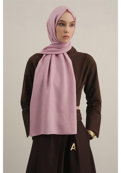 Armine Logo Drop Pamuk İpek Şal 37 Pembe
