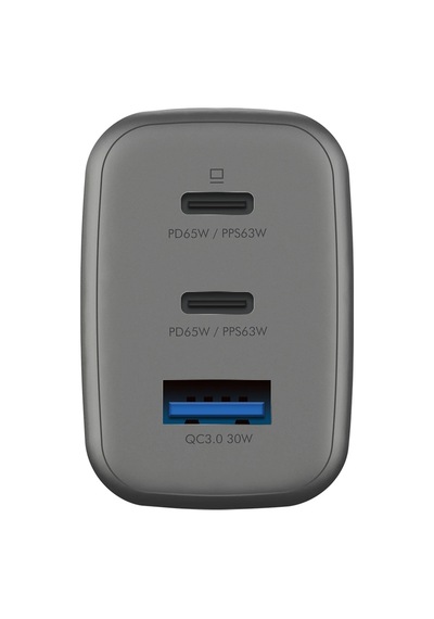 Ampcharge Gan65 2 Adet 65w Type-c Ve 30w Usb 3.0 Çıkışlı Hızlı Şarj Aleti - Koyu Gri
