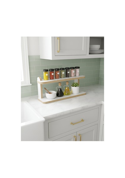 Mut101 Raflı Baharatlık, Mutfak Rafı, Tezgah Üstü Organizer, 2 Katlı, Beyaz - 839710000 Beyaz