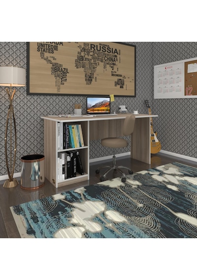 Kenzlife Ofis Masası Miyamoto Crd Sol 75 160 60 Raflı Dolap Bilgisayar Çalışma Masası