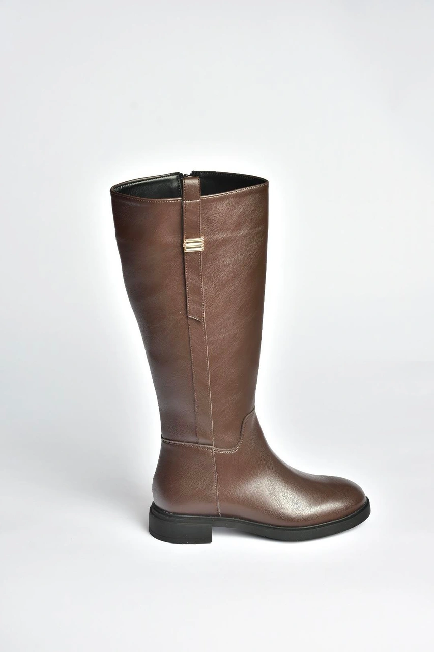 Fox Shoes V973000809 Kahverengi Klasik Kadın Çizme Kahverengi-suni Deri