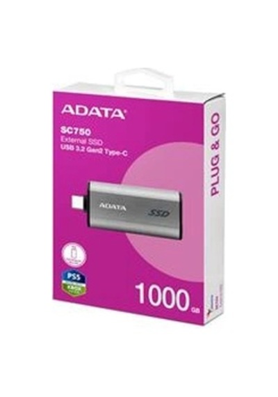 Adata 1000gb Sc750 Taşınabilir Usb 3.2 Gen2 Type-c Ssd Harici Disk Kdo