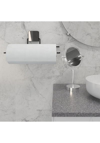 Decorev Dc-5057 Dekoratif Siyah Havluluk Kâğıt Havluluk Metal Askı Siyah Yapışkanlı Gri