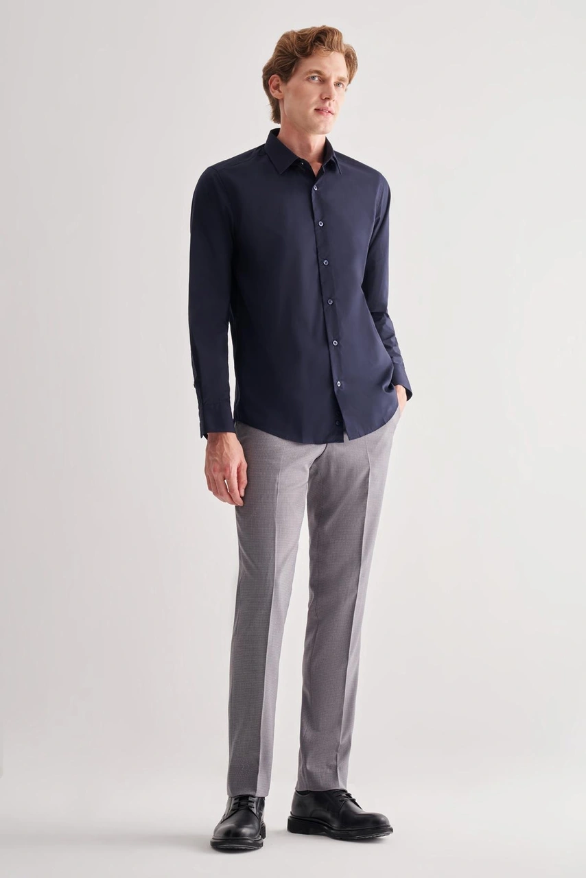 İmza Koyu Lacivert Sert Yaka Filafil Desen Uzun Kol Slim Fit Pamuklu Gömlek 1004255181 Koyu Lacivert İmza Koyu Lacivert Sert Yaka Filafil Desen Uzun Kol Slim Fit Pamuklu Gömlek 1004255181 Koyu Lacivert
