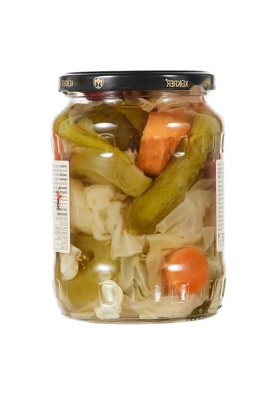 Lezzetli Karışık Turşu - Cam Kavanoz 650 Gr Açık Kahverengi