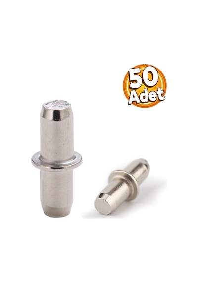 Raf Pimi Cam Ahşap Metal Raf Tutucu Çivisi Mobilya Dolap Pimi Metal (50 ADET)