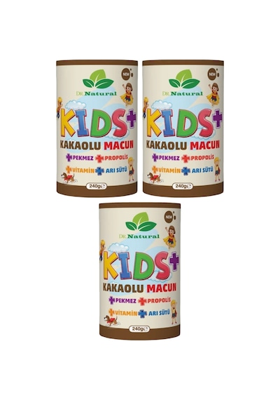 Dr. Natural Kakao Arı Sütü Propolis Pekmez ve Vitamin Çocuk Macunu 3 x 240 G