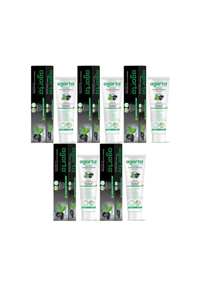 Agarta Doğal Diş Macunu 100ml Aktif Karbonlu 5 Li Set Beyazlık