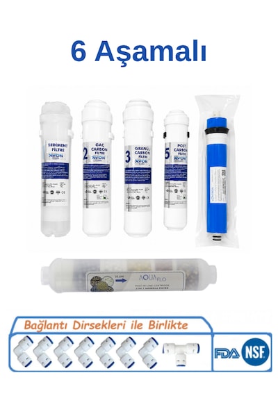 6 Aşamalı Kapalı Kasa Su Arıtma Filtre Seti Vontron Membranlı Sediment, Gac Karbon, Granül Karbon, Post Karbon, Mineral Filtre, Ro Membran Filtre Seti