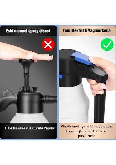 1.5lt Yüksek Basınçlı Şarjlı Tam Otomatik Köpük Makinası Oto Yıkama Pompası Köpük Püskürtücü