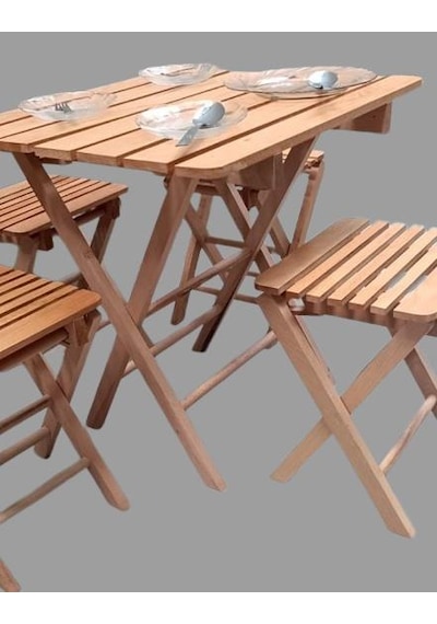 Bengi Ticaret Piknik Seti Katlanabilir 90392 Kayın Ağacı Az Yer İşgal Eder Çok İş  El Yapım Ceviz