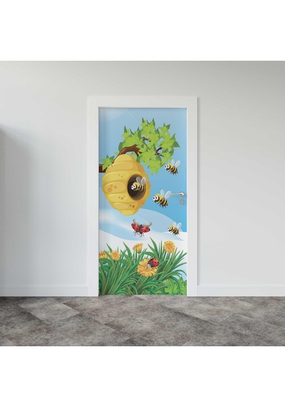 Kapı Giydirme Kapı Sticker Folyosu Arı Kovan