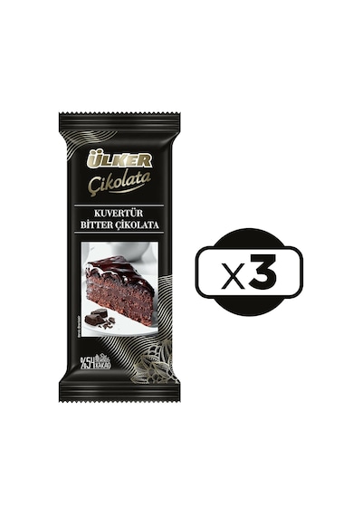 Ülker Kuvertür Bitter Çikolata 3 x 200 G