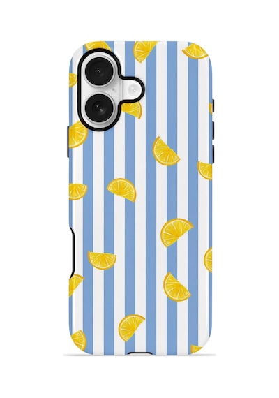 Apple iPhone Uyumlu 17 Vorian Çift Katmanlı Magsafe Kılıf Lemon Confetti Blue