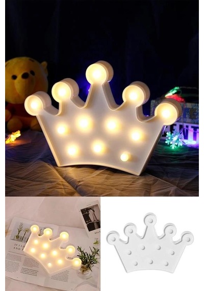 3d Dekoratif Pilli Kraliçe Tacı Model Led Masa Ve Gece Lambası Bx40 Renkli