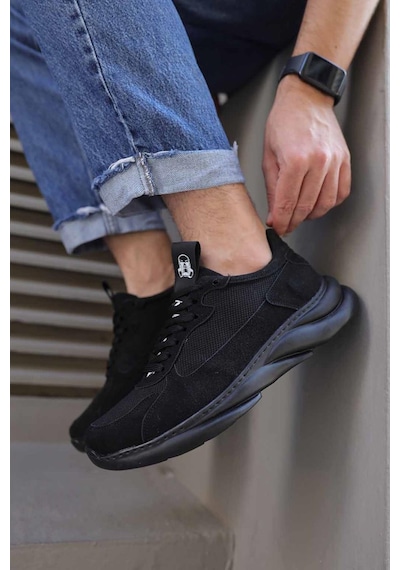 Knack Sneakers Ayakkabı 065 Siyah Süet Siyah Taban 001