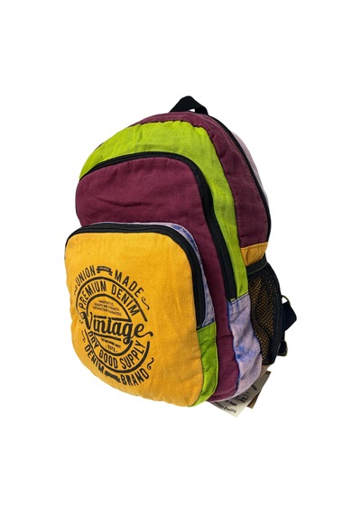 Old Cotton Cargo Kaliteli Vintage Disayn Sırt Gezi Çantası New Patchwork 5017 Turuncu