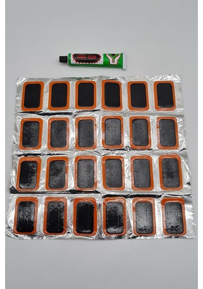 Otomobil Ve Bisiklet İç Lastik Yaması Seti, 24 Adet, Siyah