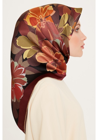 Armine Yeni Sezon - 2024 Sonbahar Kış - Dj Saf İpek Eşarp 9382d S Sura - 03697 - 90 X 90 / Bordo 37 Bordo 37