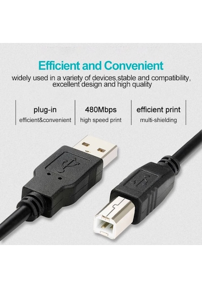 Usb Yazıcı Kablo Printer Kablo 1.5 Metre