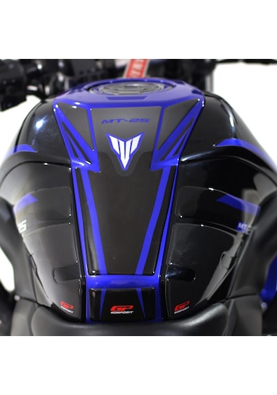 GP Kompozit Yamaha MT-25 2015-2019 Uyumlu Tank Pad Seti Siyah-Gri