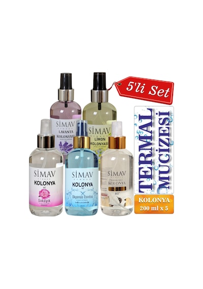 Simav Synaus Termal Sulu Kolonya Seti 5'li Spreyli 200 ML