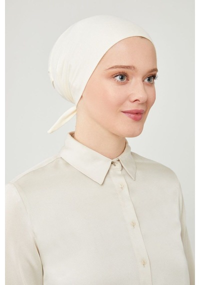 Melodi Scarf Kadın Tesettür Geniş Hacimli Büyük Kalıp Xl Bone Ekru Ekru