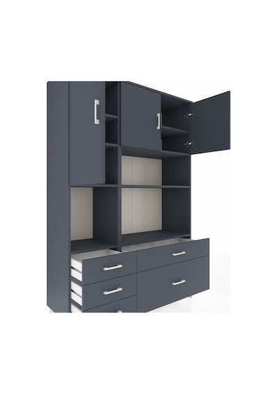 Hyperion Dolap 8 Raflı 5 Çekmeceli 3 Kapaklı 132x44x195 Antrasit-antrasit/antrasit Antrasıt/antrasıt Hyperion Dolap 8 Raflı 5 Çekmeceli 3 Kapaklı 132x44x195 Antrasit-antrasit/antrasit Antrasıt/antrasıt