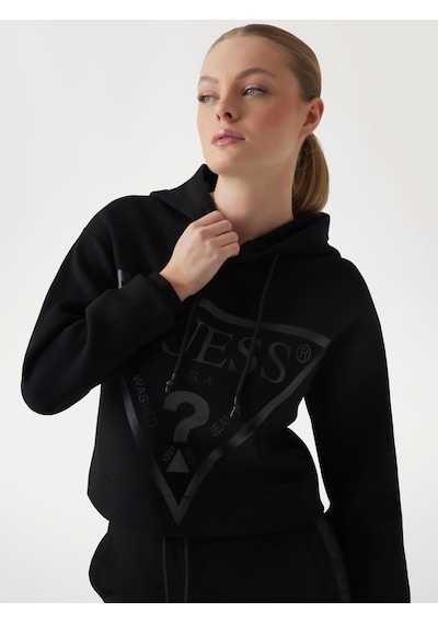 Guess New Alisa Kadın Aktif Scuba Kadın Sweatshirt V2yq08k7uw2 Siyah