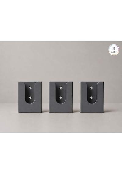 Duvar Tipi Tv Klima Kumanda Askısı. Yapışkanlı Kumanda Tutucu -3 Adet- Duvara Monte, Kumanda Organizeri. 6x3 Cm Gri