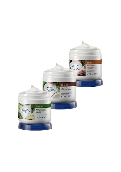 Avon Care Kakao Yağı El&Vücut Kremi 400 ML + Hindistan Cevizi Yağı + Avokado Çok Amaçlı Krem 2 x 400 ML