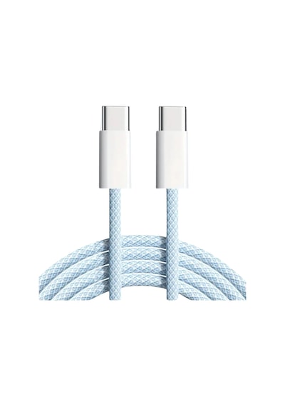 Type-c Usb Şarj Kablosu, 60w Hızlı Şarj, 48 Telli Örgü Kablo, 2 Metre, Mavi