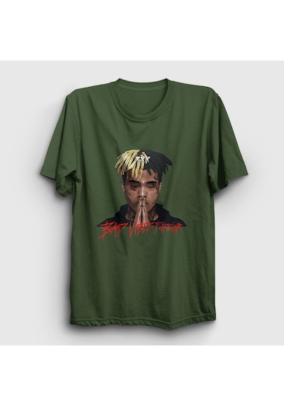 Presmono Unisex Forever Xxxtentacion T-shirt Haki