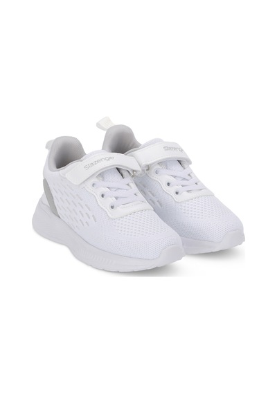 Slazenger Flarex Unisex Çocuk Cırt Cırtlı Beyaz / Gri Günlük Spor Ayakkabısı Beyaz - Gri