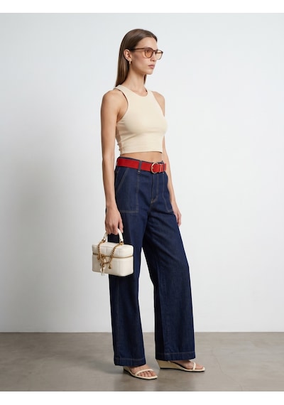 Dilvin 32941 Kolsuz Crop Top-taş