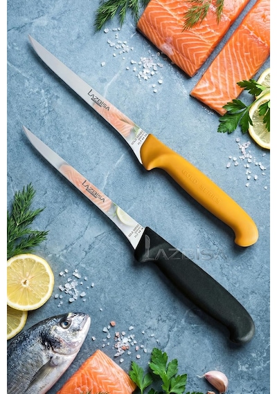 Ayrex Gold Incisive Serisi Balık Fileto Bıçağı Et Steak Bıçak Mutfak Bıçak Mtf-057 Diğer