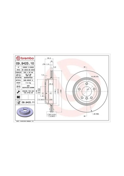 Brembo 09942511 Arka Fren Diski 34216753215 34216772085 34216778965 - 2 Adettir