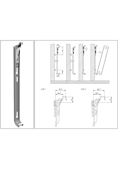 Panel Radyatör Ayağı Duvara Montaj Konsolu 60 Cm Yaylı Konsol-Metalik Gri