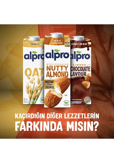Alpro Badem Sütü 8x1 L Vegan Laktozsuz Bitkisel Bazlı