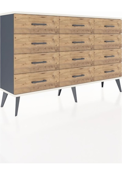 Arges Konsol 12 Çekmeceli 132x30x83 Antrasit-aytaşı/çam Aytaşı/çam Arges Konsol 12 Çekmeceli 132x30x83 Antrasit-aytaşı/çam Aytaşı/çam