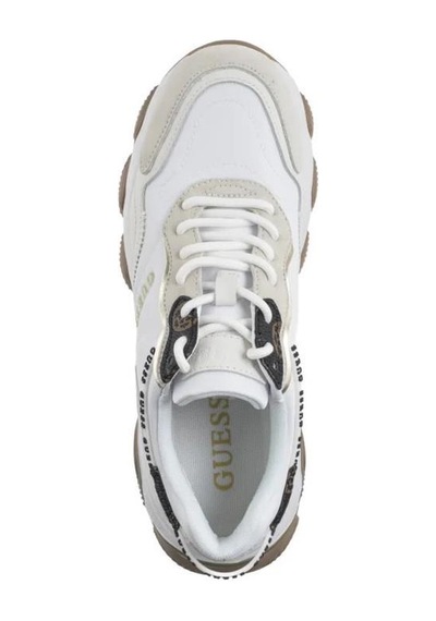 Guess Mıcola-haki Çizgili Kadın Sneaker-fl7mıcfal12-2 Beyaz-haki
