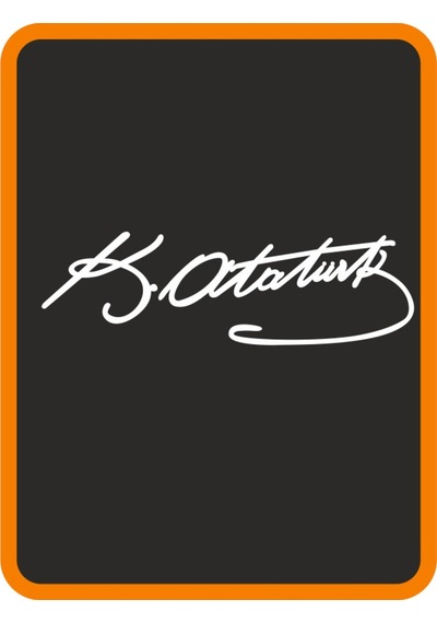 Atatürk Imza Oto Sticker 40x13 Cm Beyaz