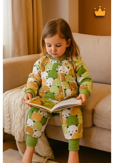 Babyhola 2-9 Yaş Kalın Elyaf Dolgulu 2.5 Tog Premium Kalite Çocuk Uyku Tulumu 23504 Yeşil