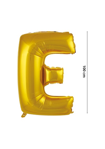 E Harf Folyo Balon. 100 CM - Altın