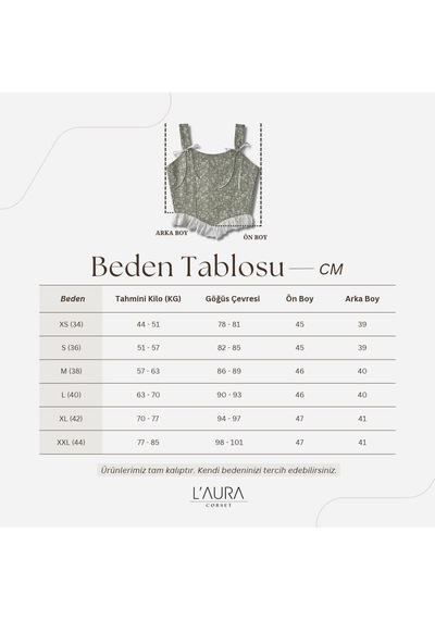 L'aura Corset Çağla Rengi Bayan Korse Büstiyer